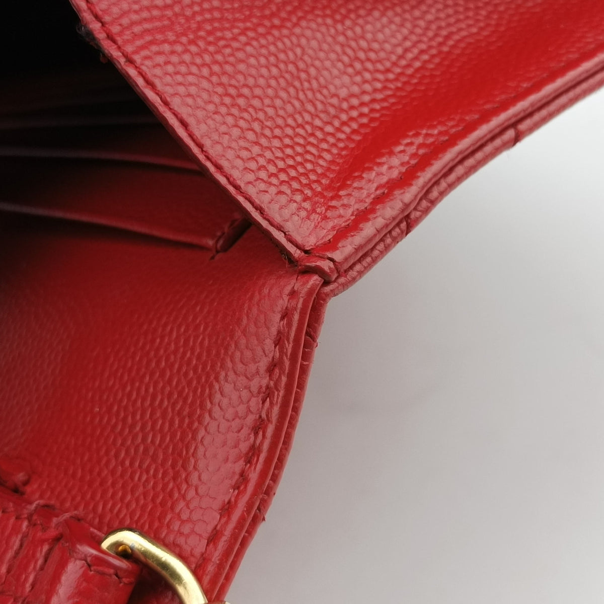 Vintage Yves Saint Laurent MONOGRAM Red Leather 377828 shoulderbag | stylenewstar