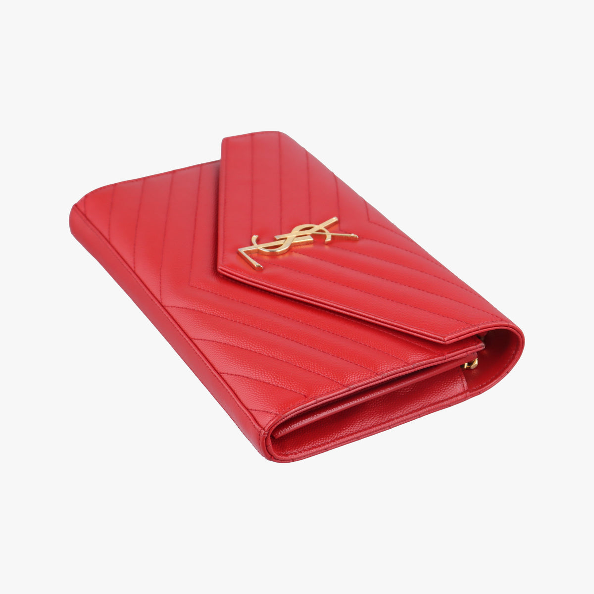 Vintage Yves Saint Laurent MONOGRAM Red Leather 377828 shoulderbag | stylenewstar