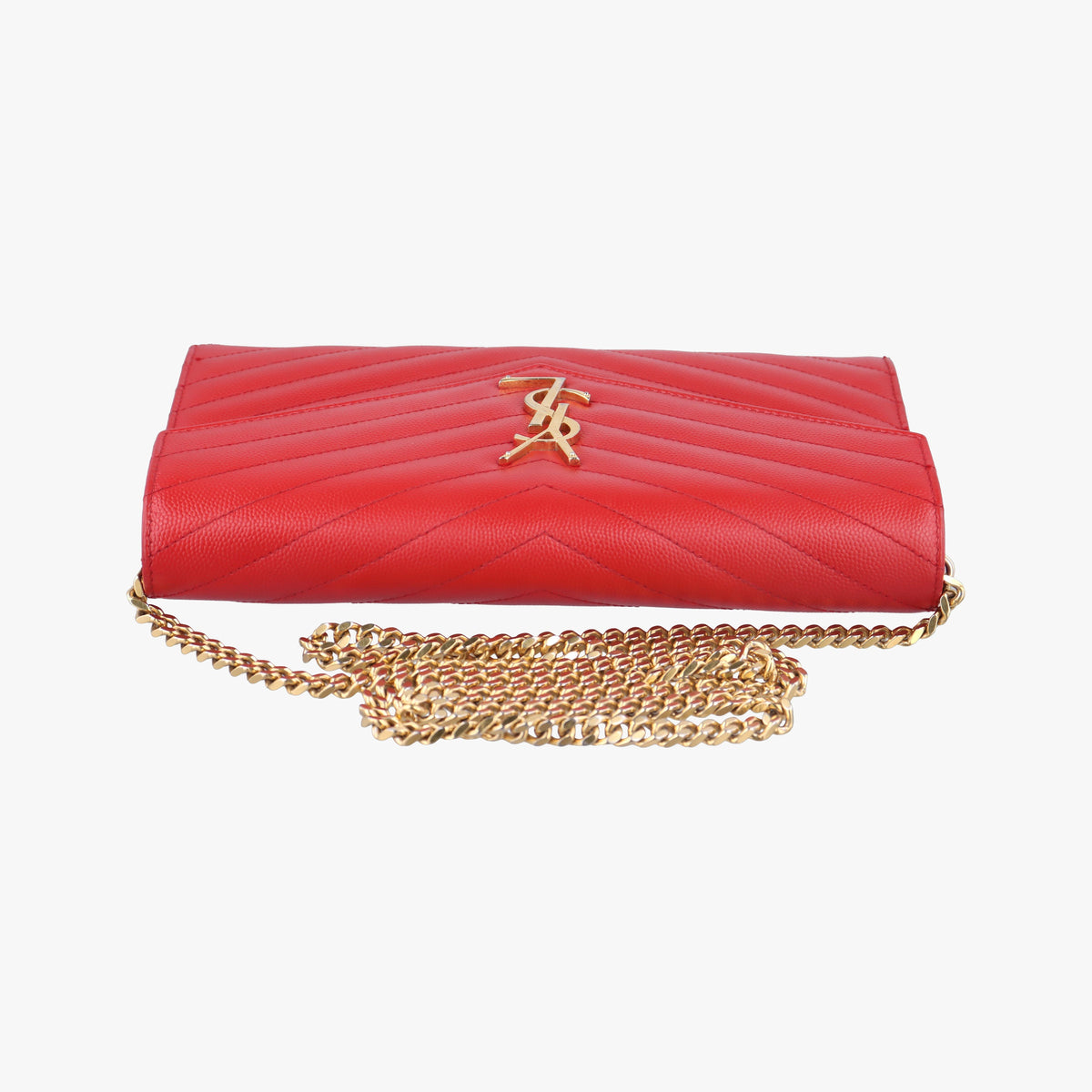 Vintage Yves Saint Laurent MONOGRAM Red Leather 377828 shoulderbag | stylenewstar