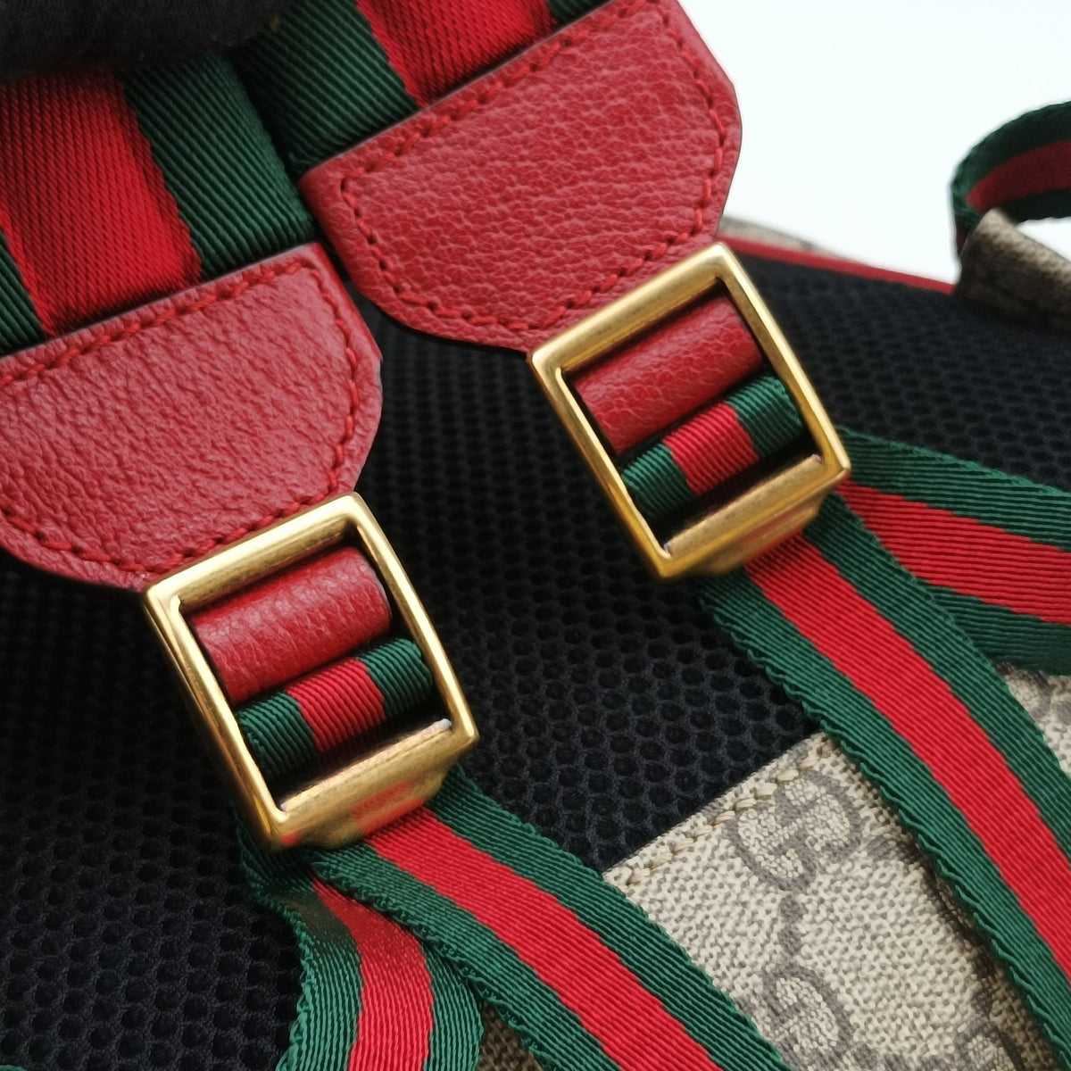 Pre-owned Gucci GG Supreme Bosco dog print Beige×Multicolour PVC coated canvas×Leather 495621 backpack/rucksack | stylenewstar