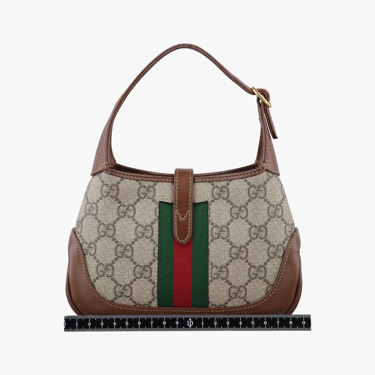 Pre-owned Gucci Jackie 1961 GG Supreme Brown PVC coated canvas×Leather 637092 handbag | stylenewstar