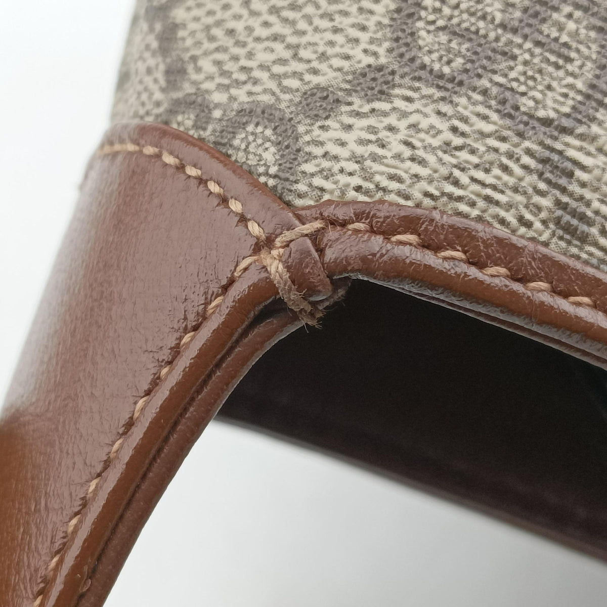 Pre-owned Gucci Jackie 1961 GG Supreme Brown PVC coated canvas×Leather 637092 handbag | stylenewstar