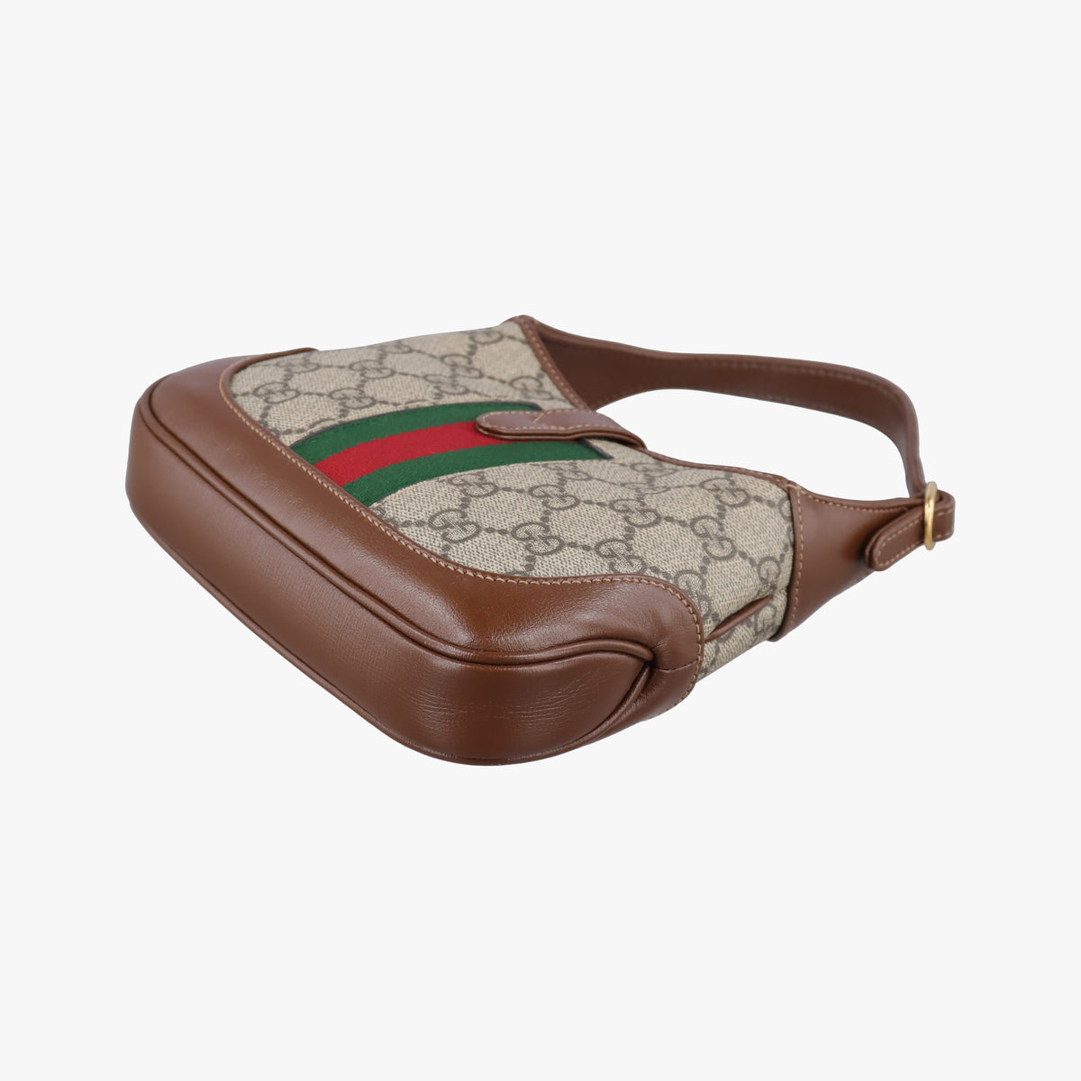 Pre-owned Gucci Jackie 1961 GG Supreme Brown PVC coated canvas×Leather 637092 handbag | stylenewstar