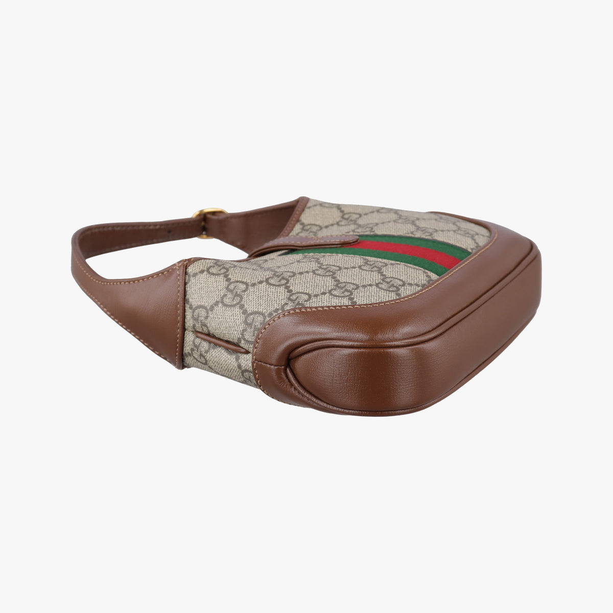 Pre-owned Gucci Jackie 1961 GG Supreme Brown PVC coated canvas×Leather 637092 handbag | stylenewstar