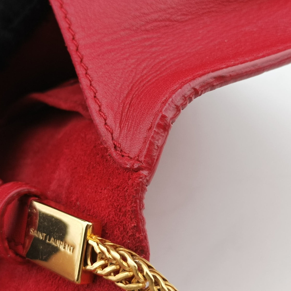 Pre-owned Yves Saint Laurent Y Line Red Leather 311215 shoulderbag | stylenewstar
