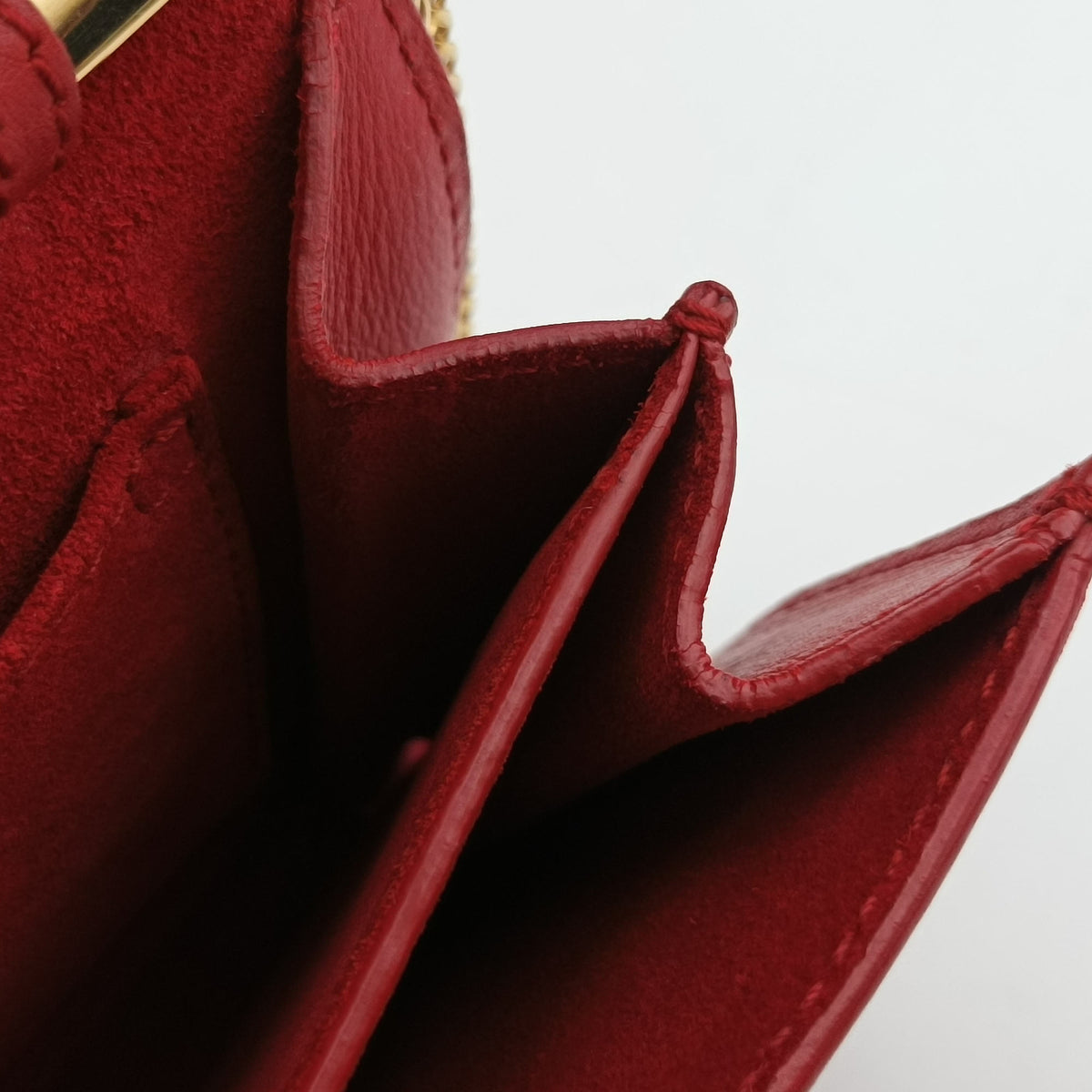 Pre-owned Yves Saint Laurent Y Line Red Leather 311215 shoulderbag | stylenewstar