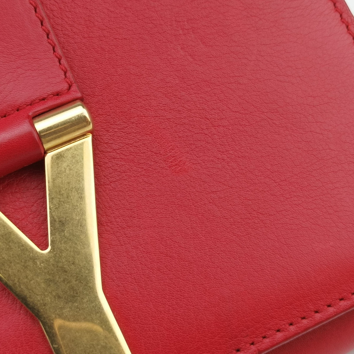 Pre-owned Yves Saint Laurent Y Line Red Leather 311215 shoulderbag | stylenewstar