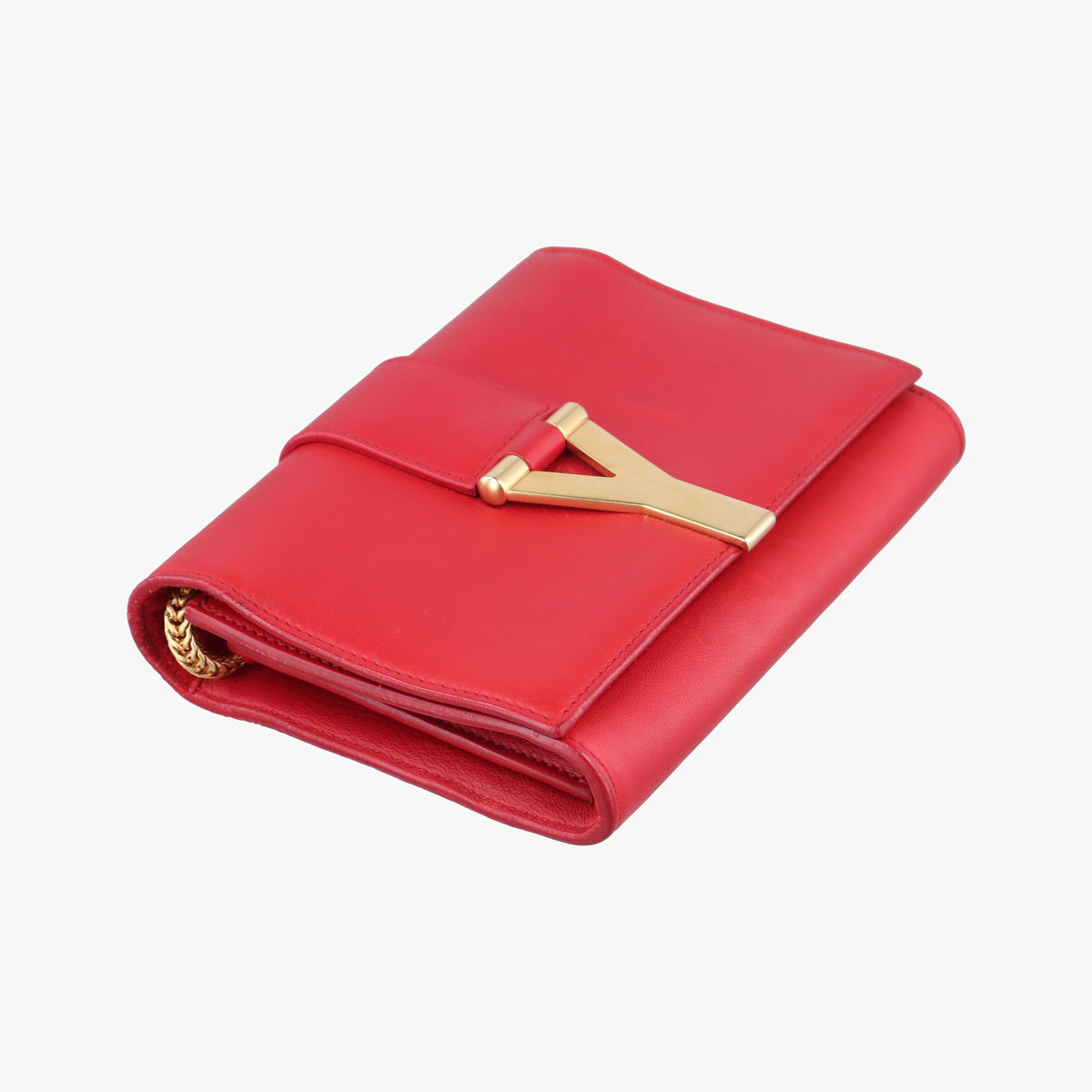 Pre-owned Yves Saint Laurent Y Line Red Leather 311215 shoulderbag | stylenewstar