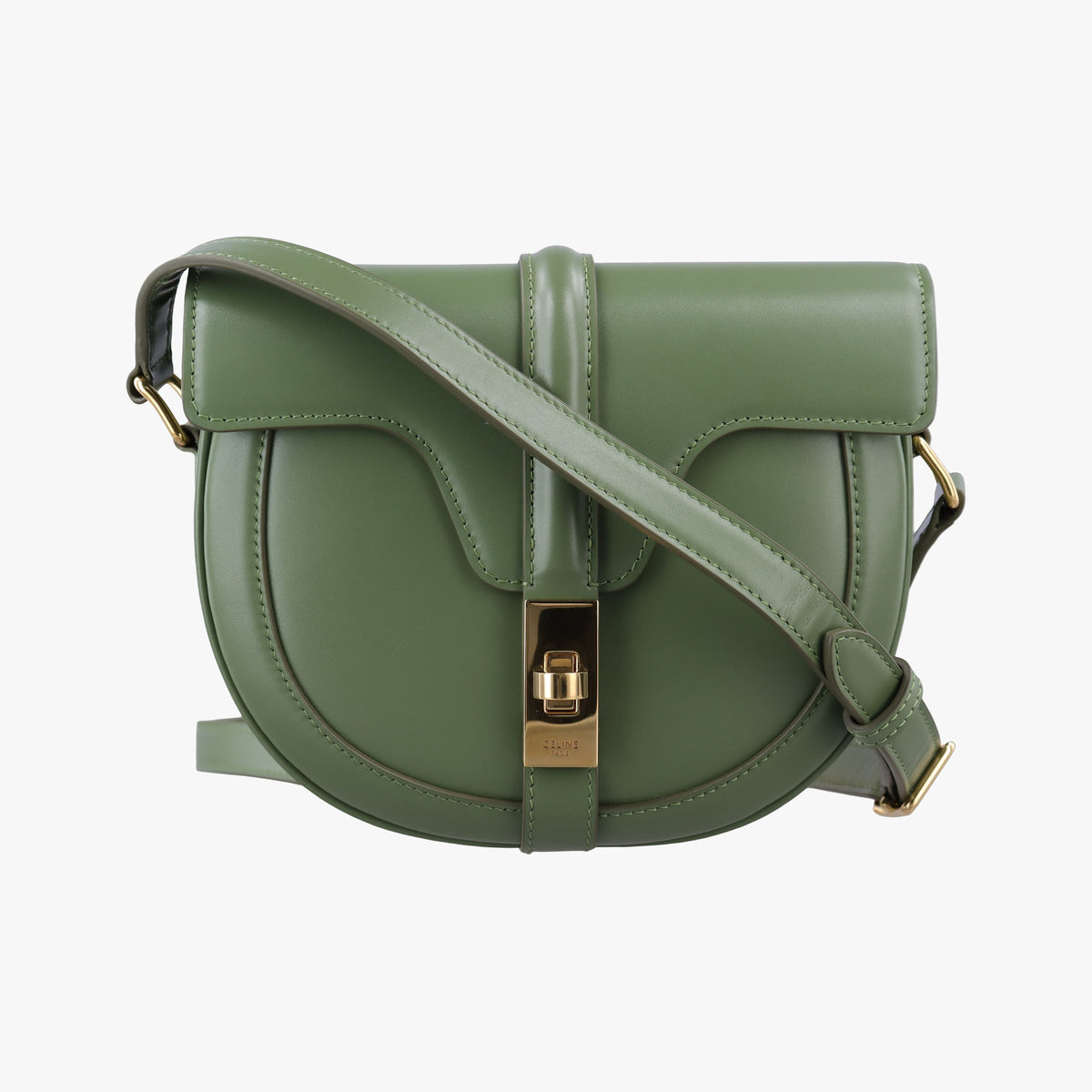 Vintage Celine Besace 16 Small Green Leather W-SL-2 shoulderbag | stylenewstar