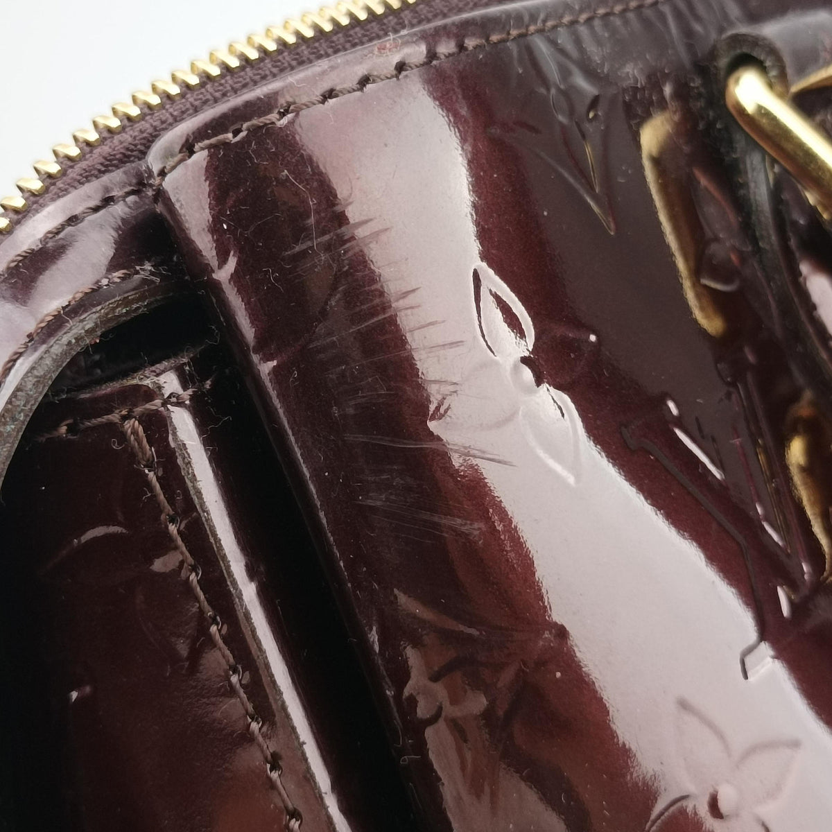 Pre-owned Louis Vuitton MELROSE AVENUE AMARANTE Vernis M93757 handbag | stylenewstar