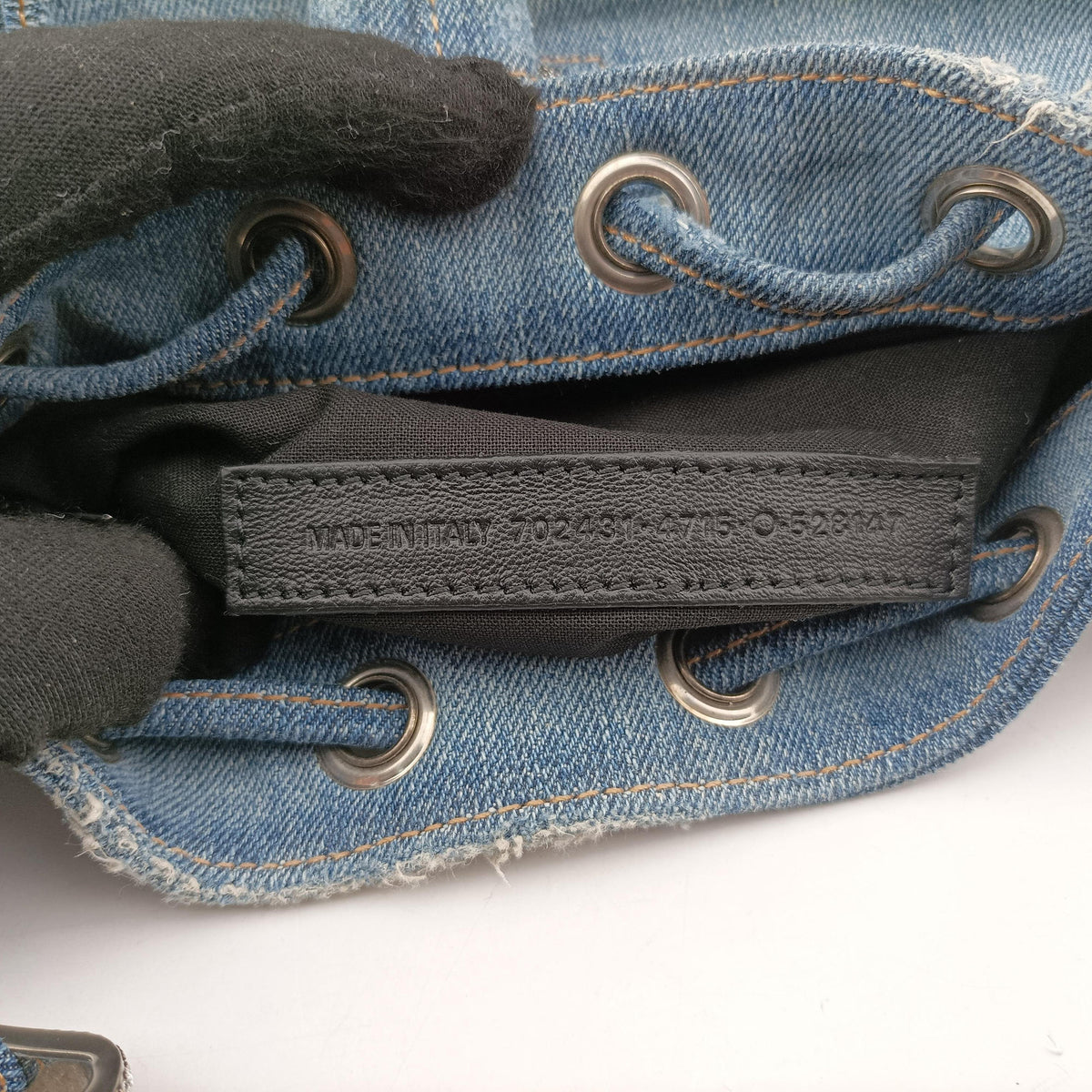 Pre-owned Balenciaga Le Cagole Bucket Blue denim  shoulderbag | stylenewstar