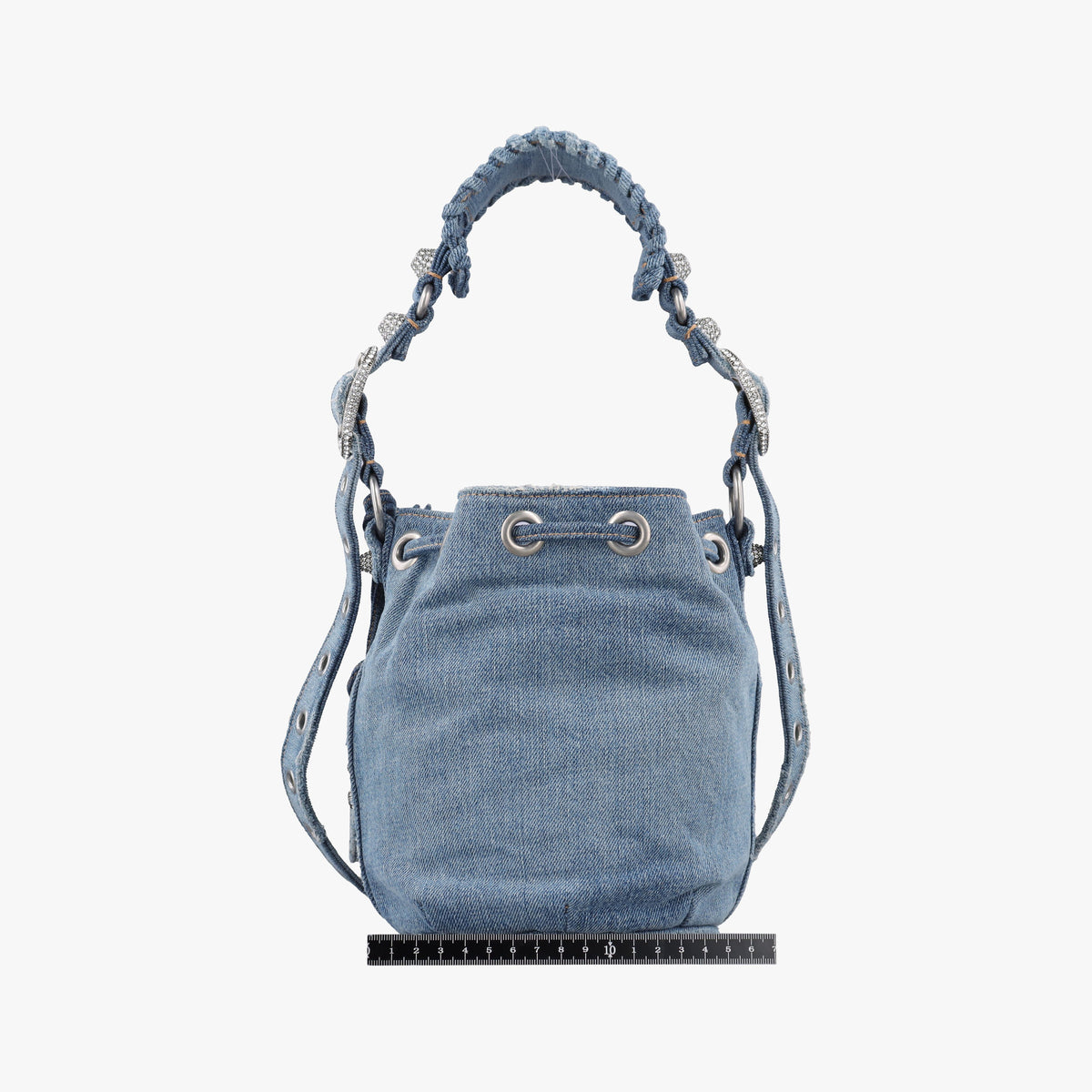 Pre-owned Balenciaga Le Cagole Bucket Blue denim  shoulderbag | stylenewstar