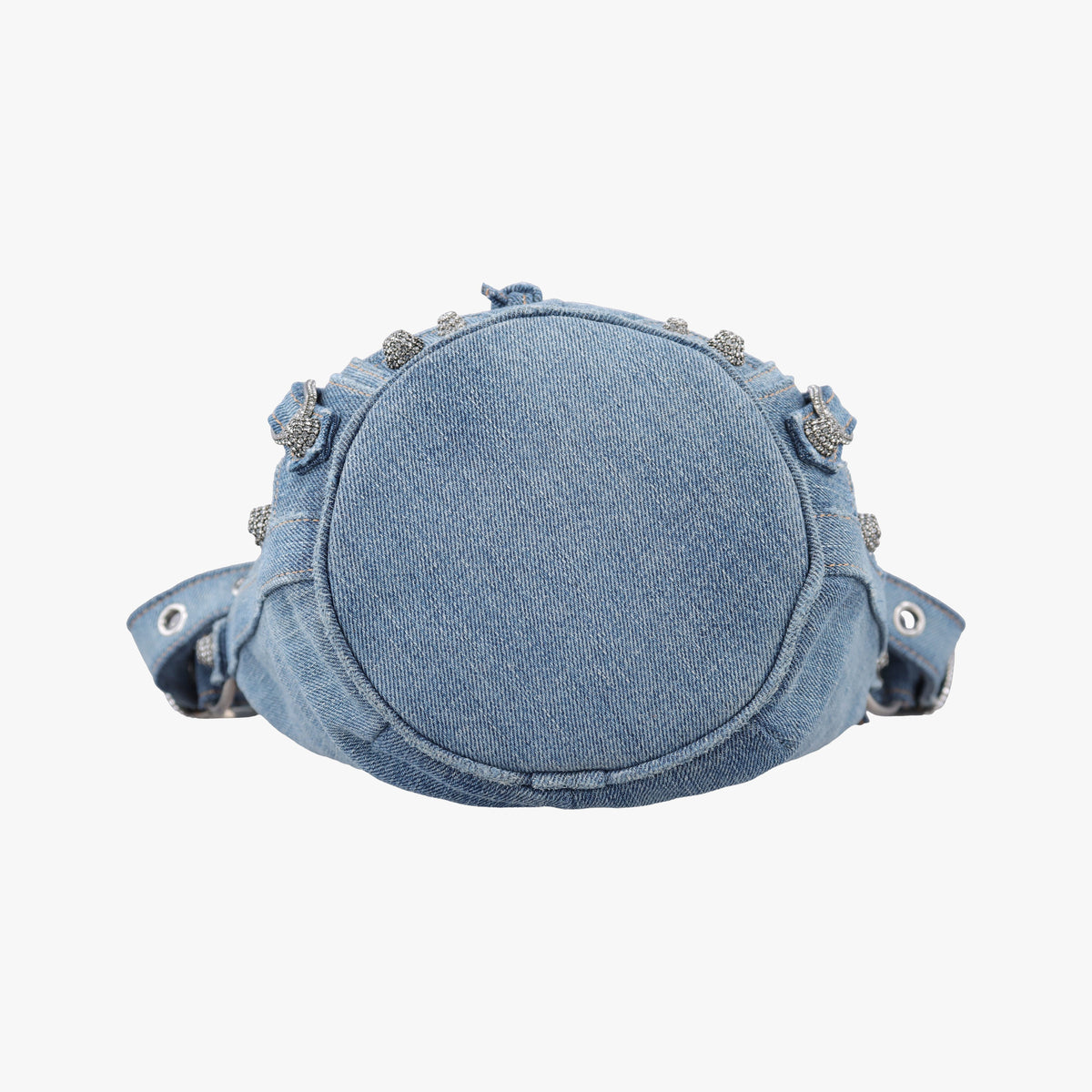Pre-owned Balenciaga Le Cagole Bucket Blue denim  shoulderbag | stylenewstar