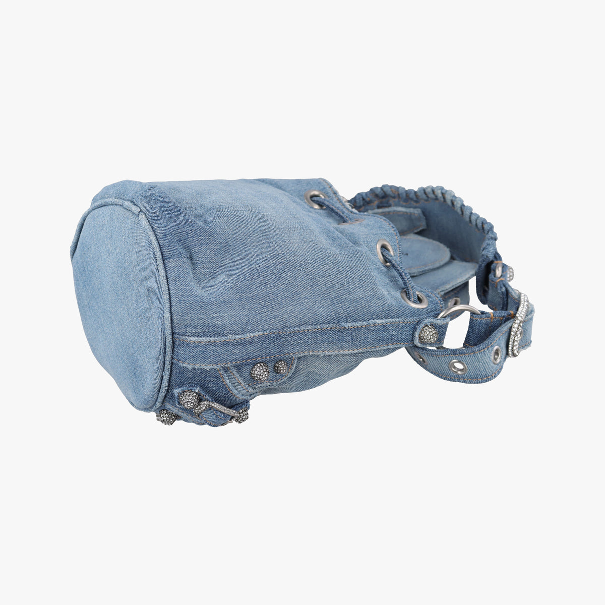 Pre-owned Balenciaga Le Cagole Bucket Blue denim  shoulderbag | stylenewstar
