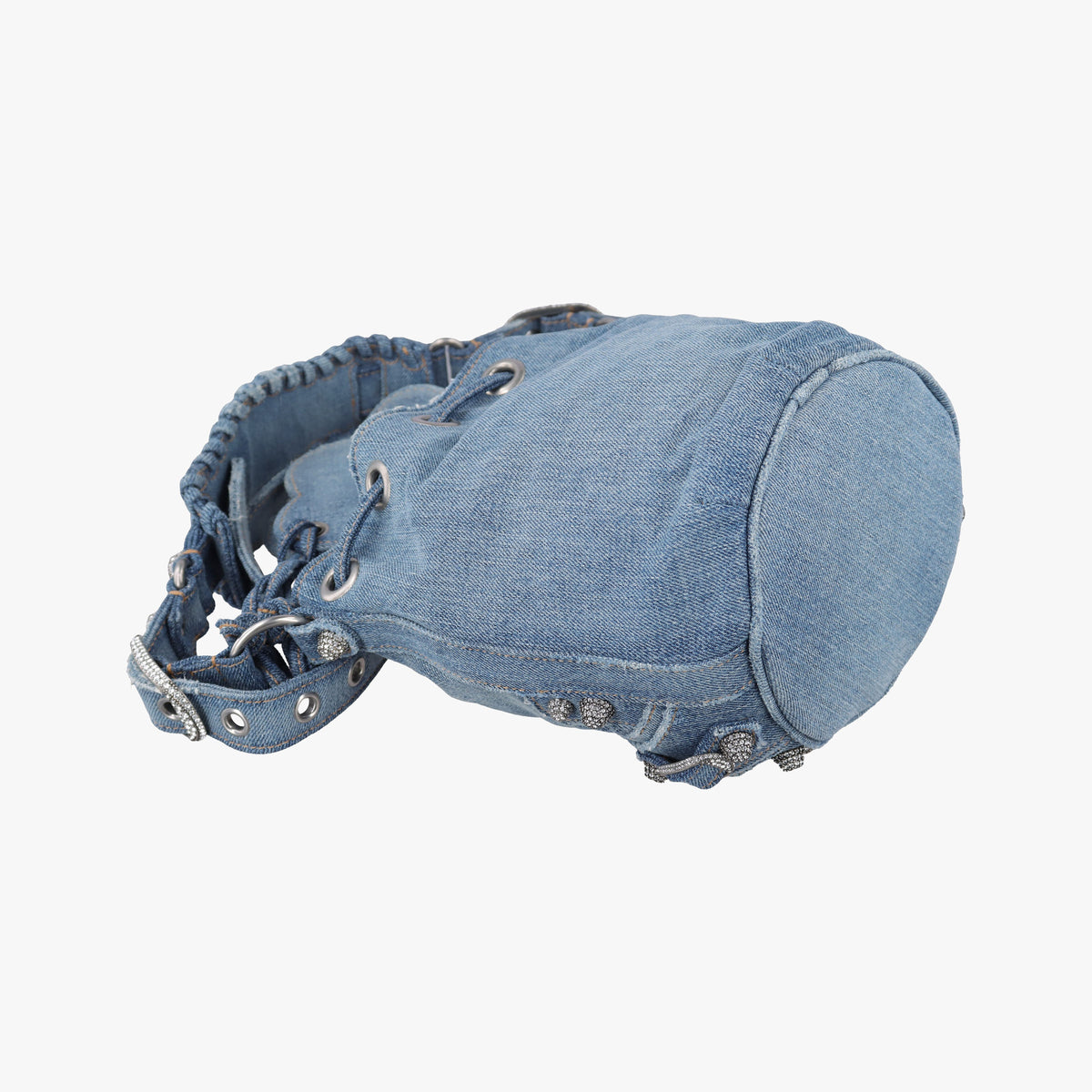 Pre-owned Balenciaga Le Cagole Bucket Blue denim  shoulderbag | stylenewstar