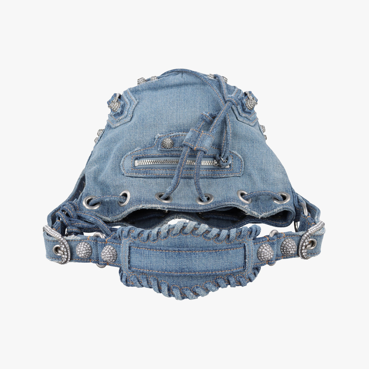 Pre-owned Balenciaga Le Cagole Bucket Blue denim  shoulderbag | stylenewstar