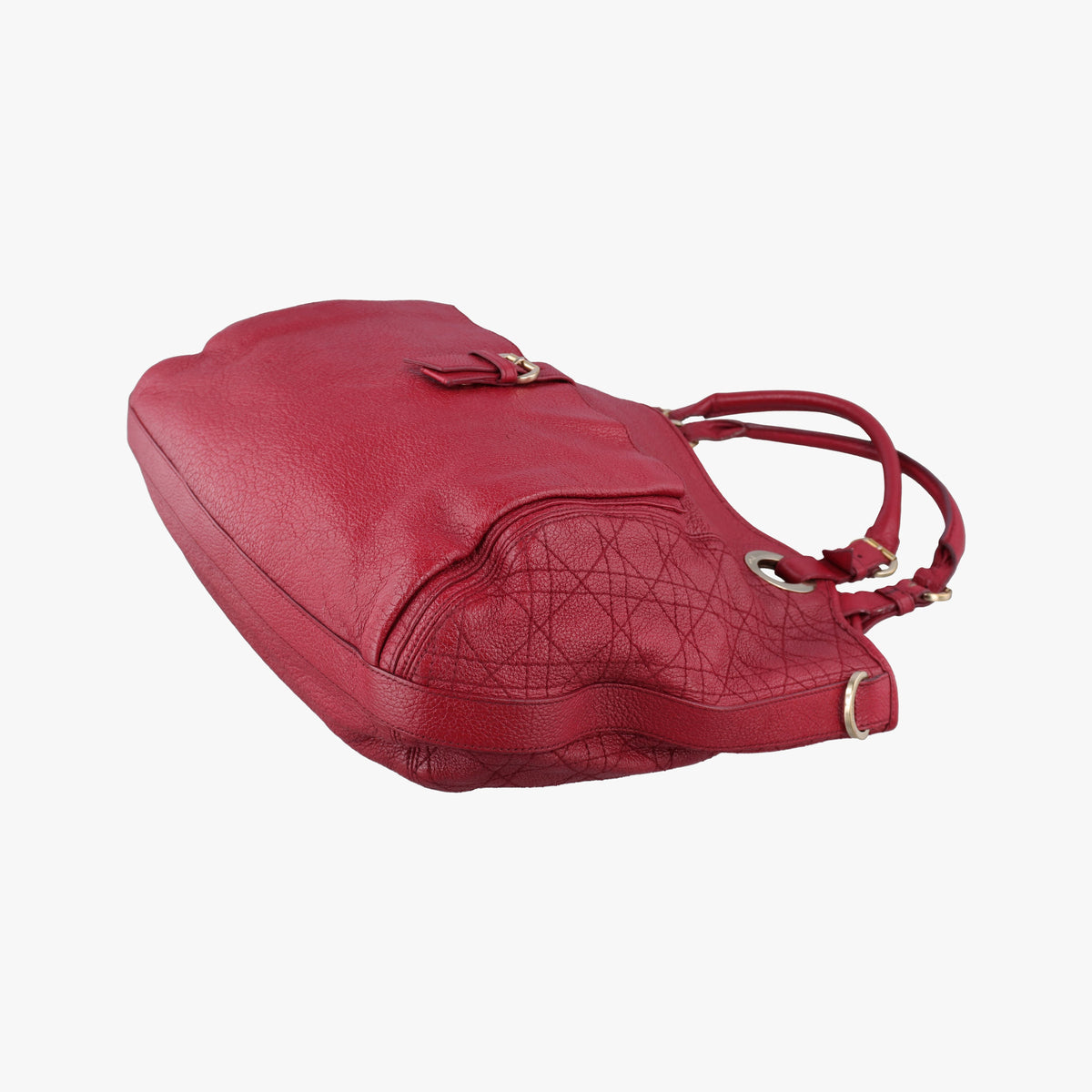 Pre-owned Christian Dior Cannage Bee Red Leather  handbag | stylenewstar