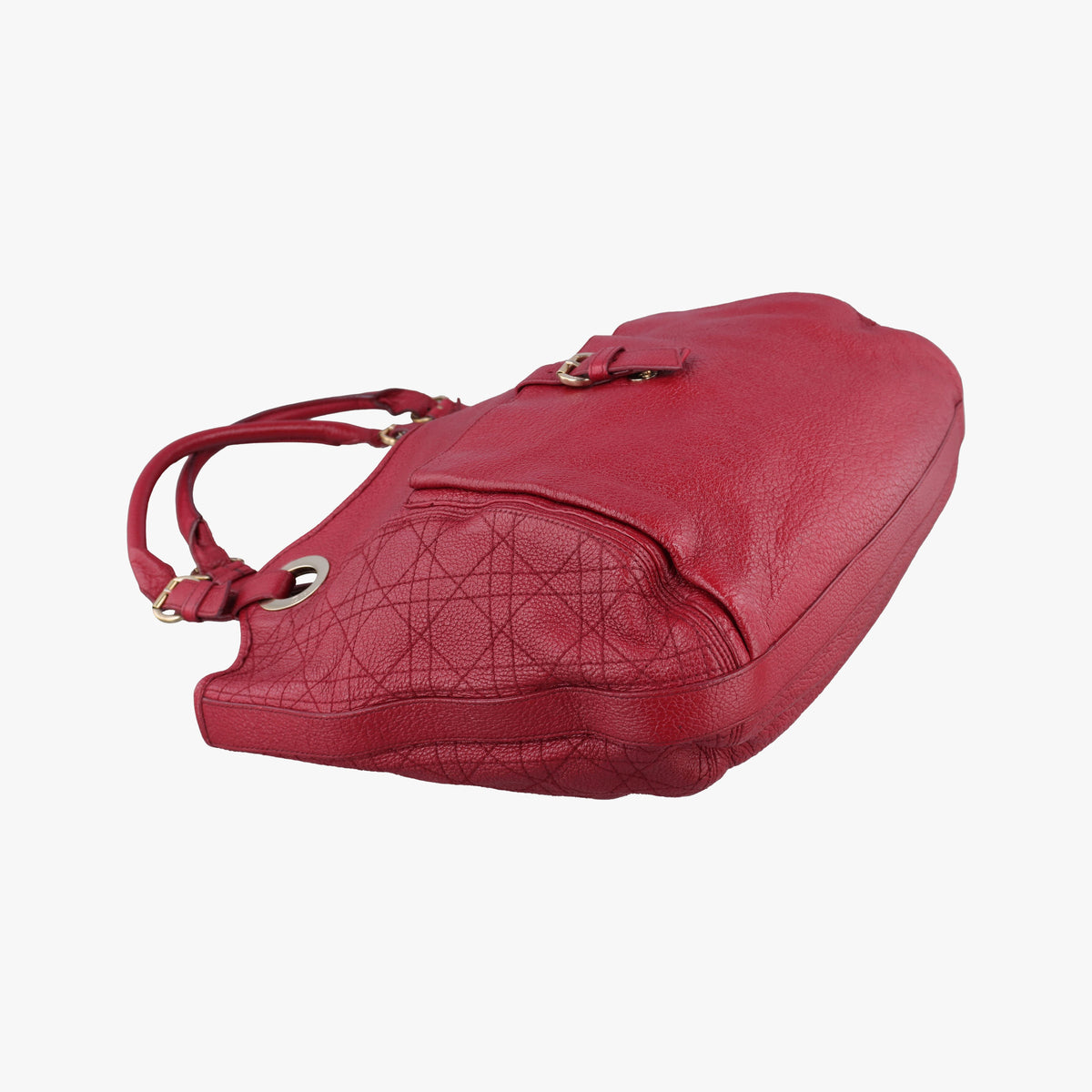 Pre-owned Christian Dior Cannage Bee Red Leather  handbag | stylenewstar