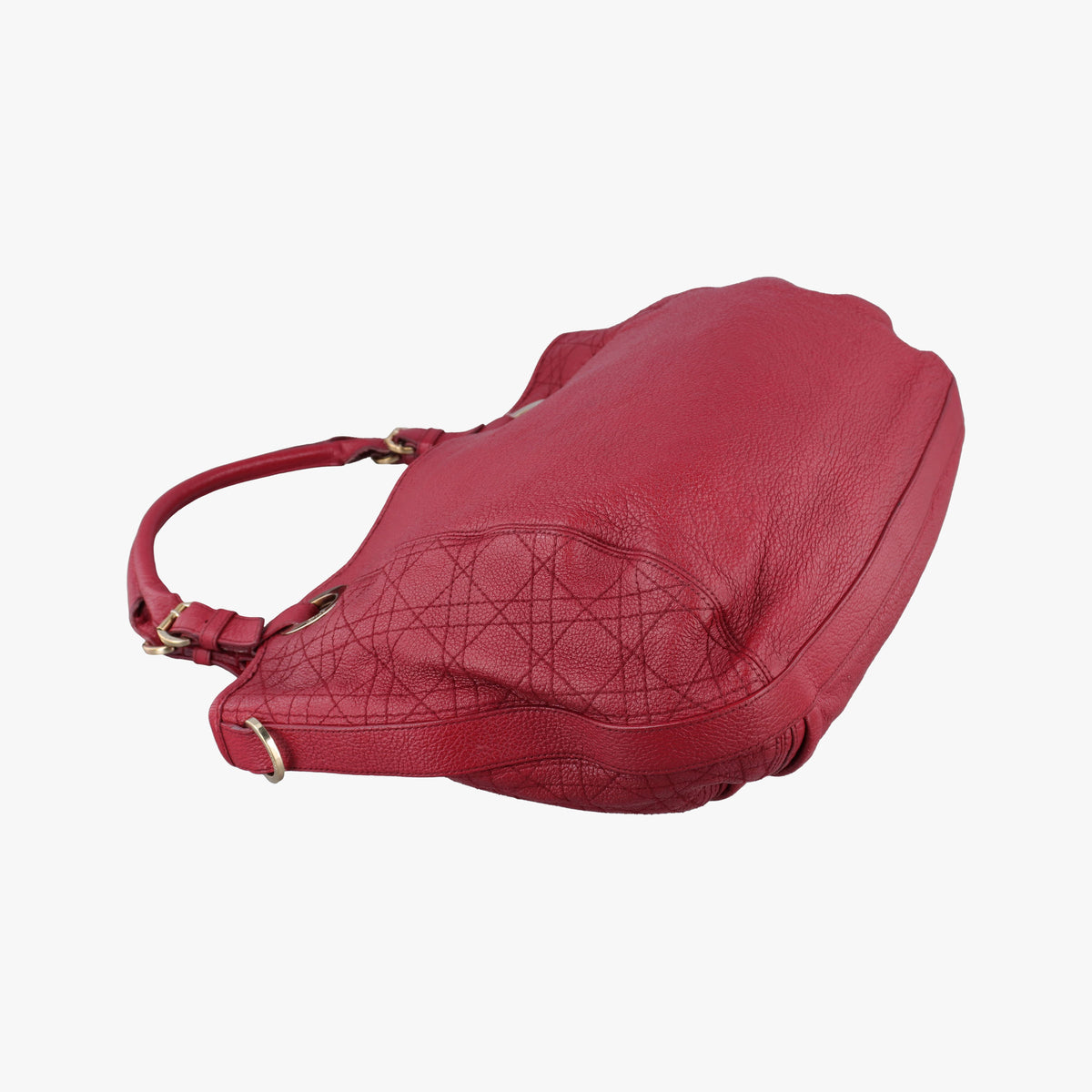 Pre-owned Christian Dior Cannage Bee Red Leather  handbag | stylenewstar