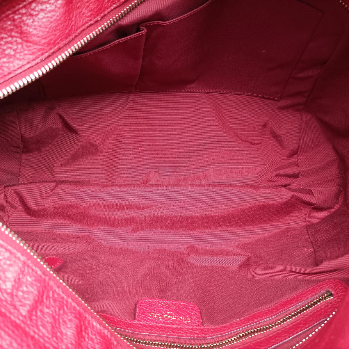 Pre-owned Christian Dior Cannage Bee Red Leather  handbag | stylenewstar