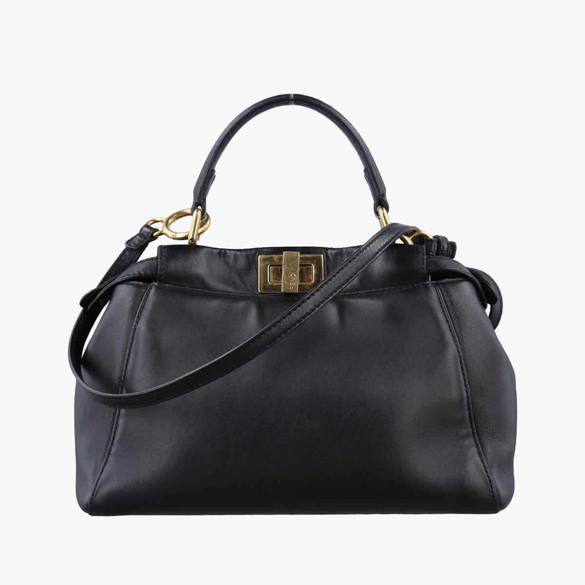 Pre-owned Fendi PEEKABOO Black Leather 8BN244 shoulderbag | stylenewstar