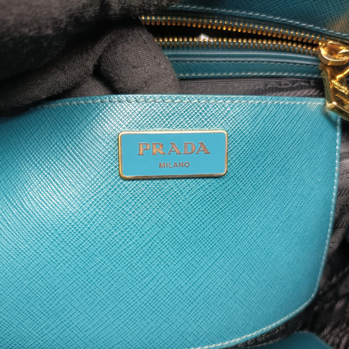 Secondhand Prada Galleria BlueGreen SAFFIANO Leather BN1786 handbag | stylenewstar
