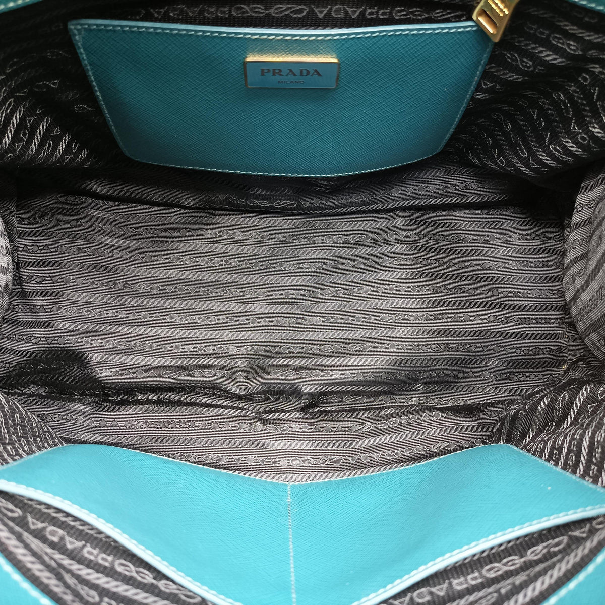 Secondhand Prada Galleria BlueGreen SAFFIANO Leather BN1786 handbag | stylenewstar