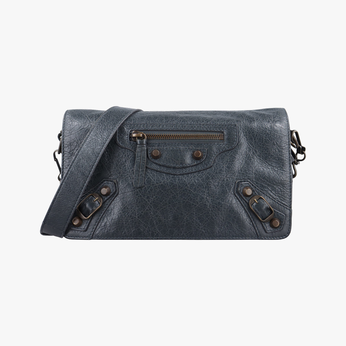 Secondhand Balenciaga Classic The Toolkit Grey Green Lambskin 327101 shoulderbag | stylenewstar
