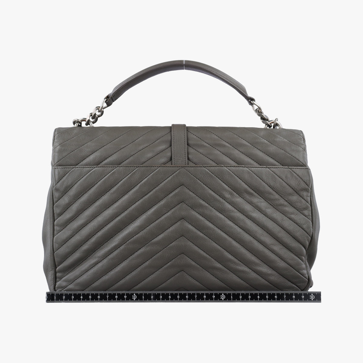 Vintage Yves Saint Laurent COLLEGE Grey Leather 392738 shoulderbag | stylenewstar