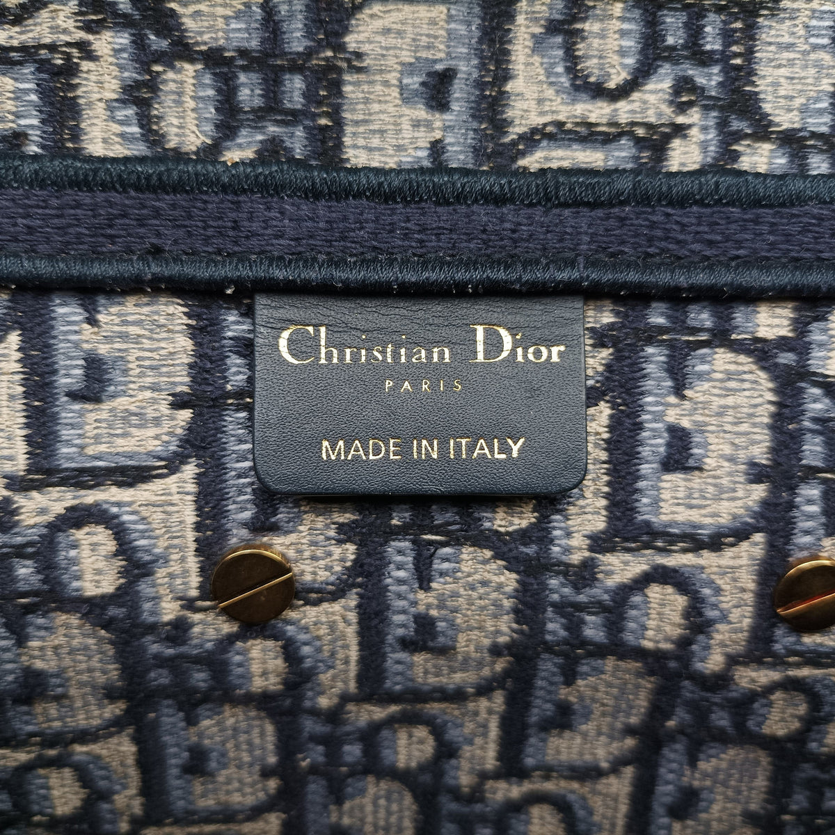 Pre-owned Christian Dior Saddle Navy Jacquard  shoulderbag | stylenewstar