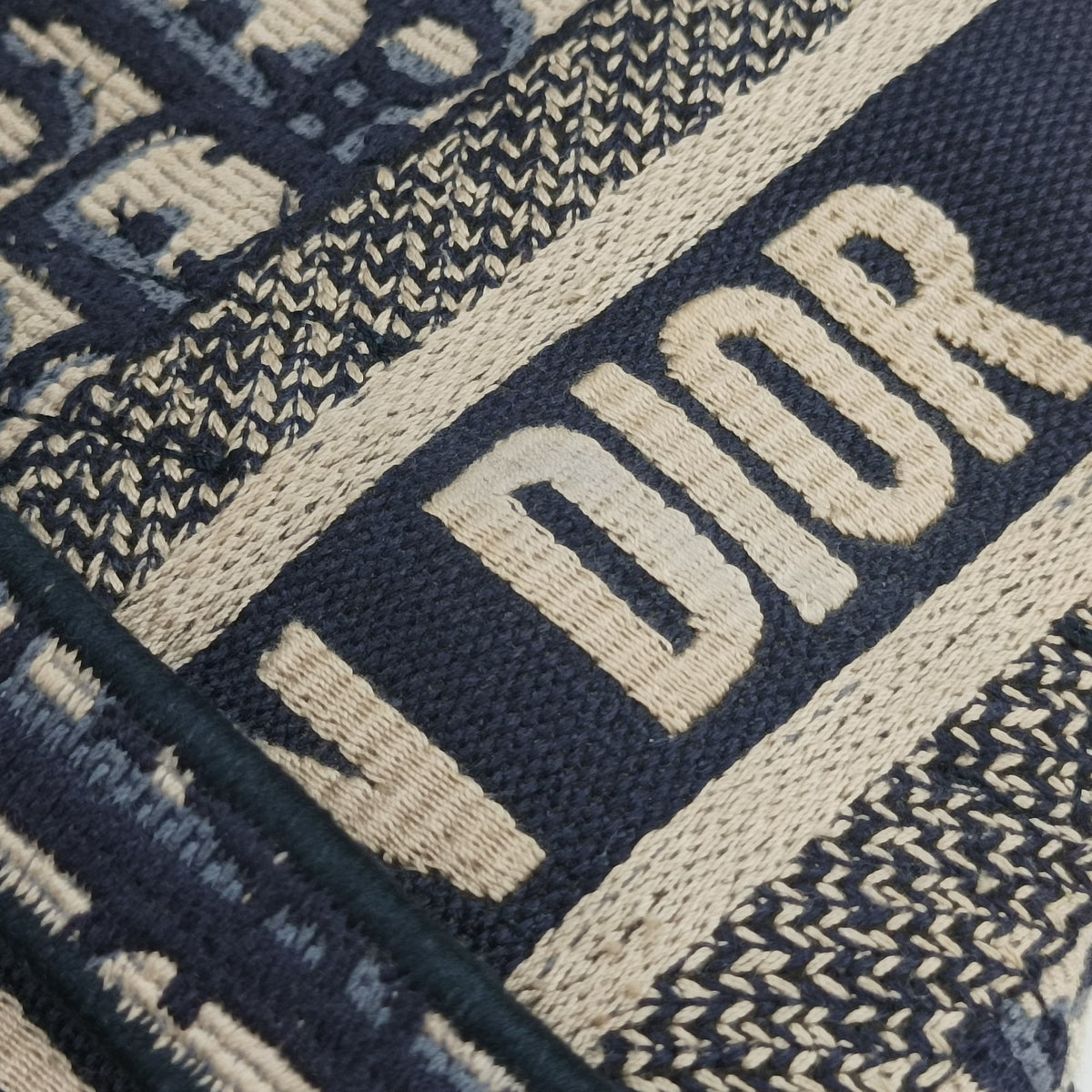 Pre-owned Christian Dior Saddle Navy Jacquard  shoulderbag | stylenewstar