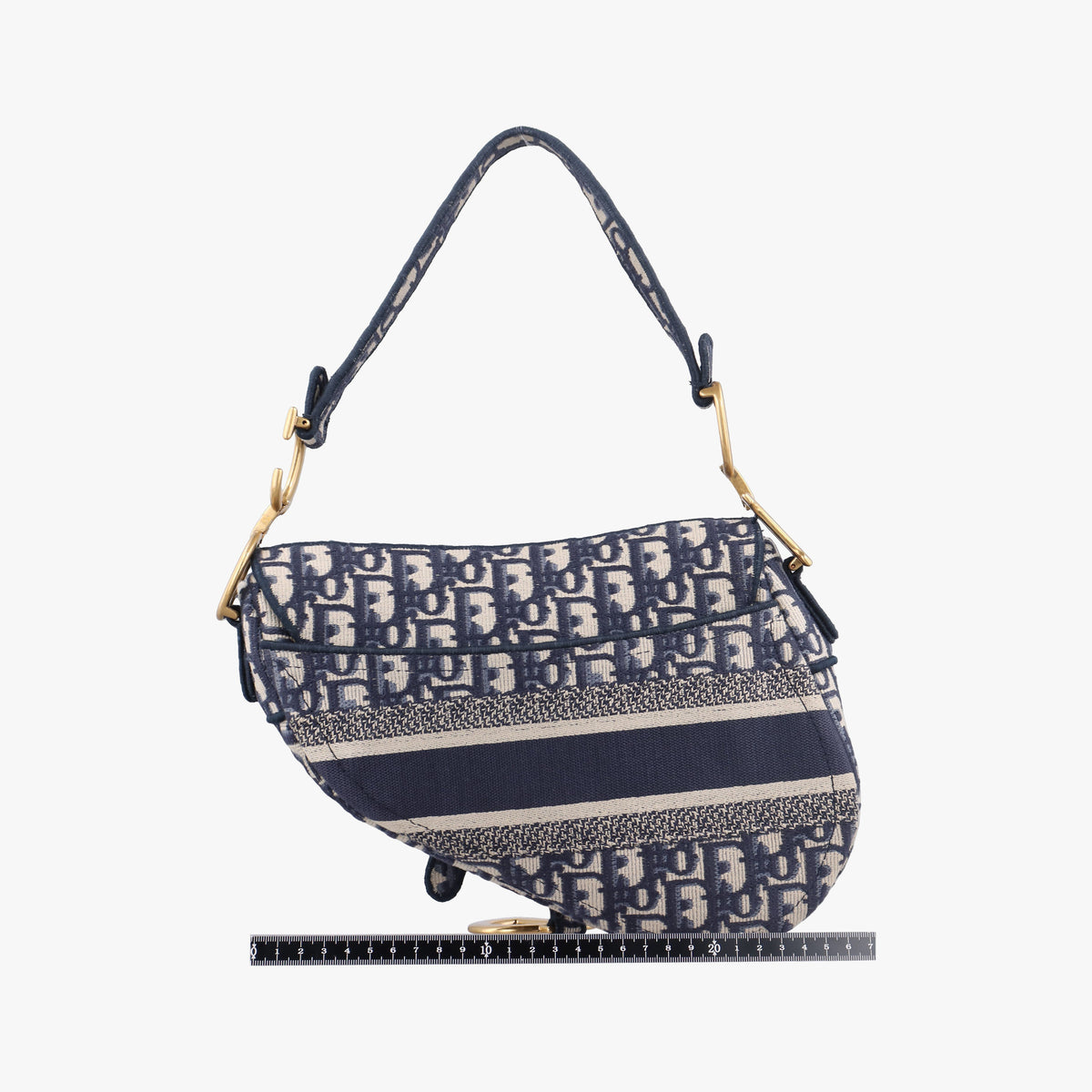 Pre-owned Christian Dior Saddle Navy Jacquard  shoulderbag | stylenewstar