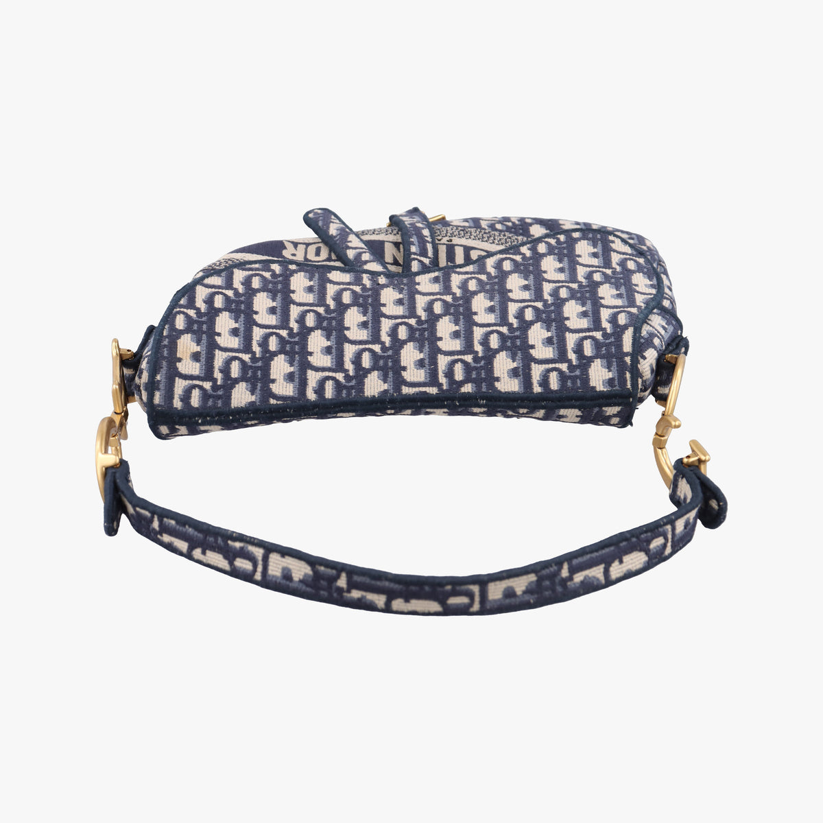 Pre-owned Christian Dior Saddle Navy Jacquard  shoulderbag | stylenewstar