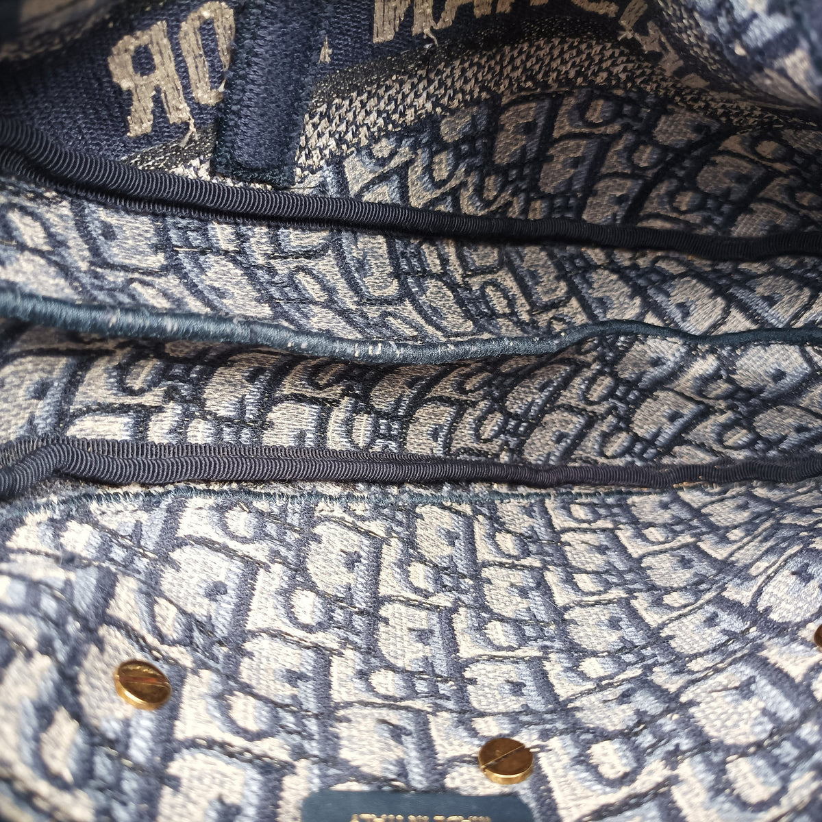 Pre-owned Christian Dior Saddle Navy Jacquard  shoulderbag | stylenewstar