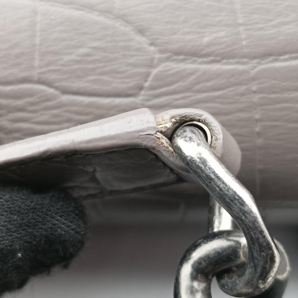 Pre-owned Yves Saint Laurent COLLEGE Grey Leather 428101 shoulderbag | stylenewstar