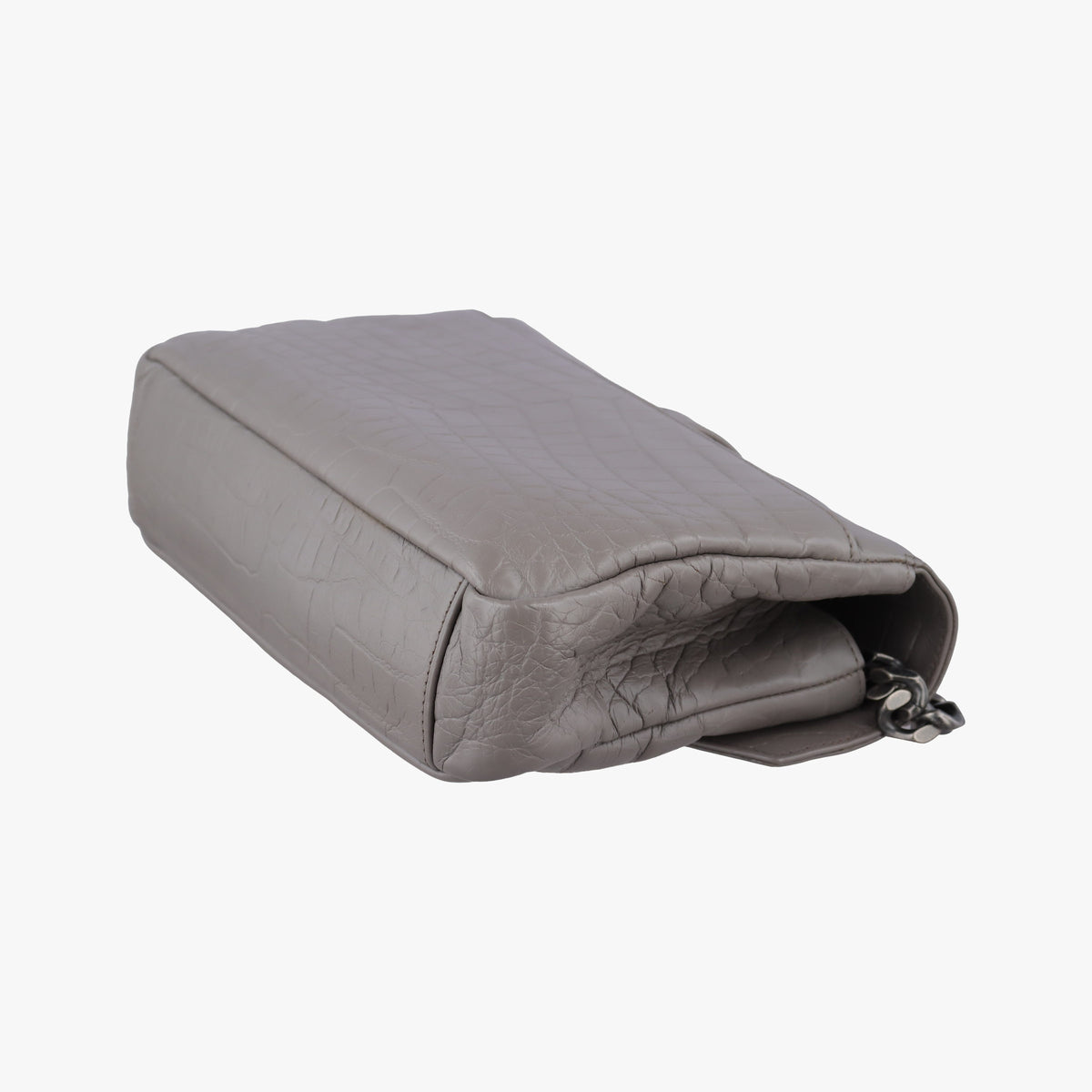 Pre-owned Yves Saint Laurent COLLEGE Grey Leather 428101 shoulderbag | stylenewstar