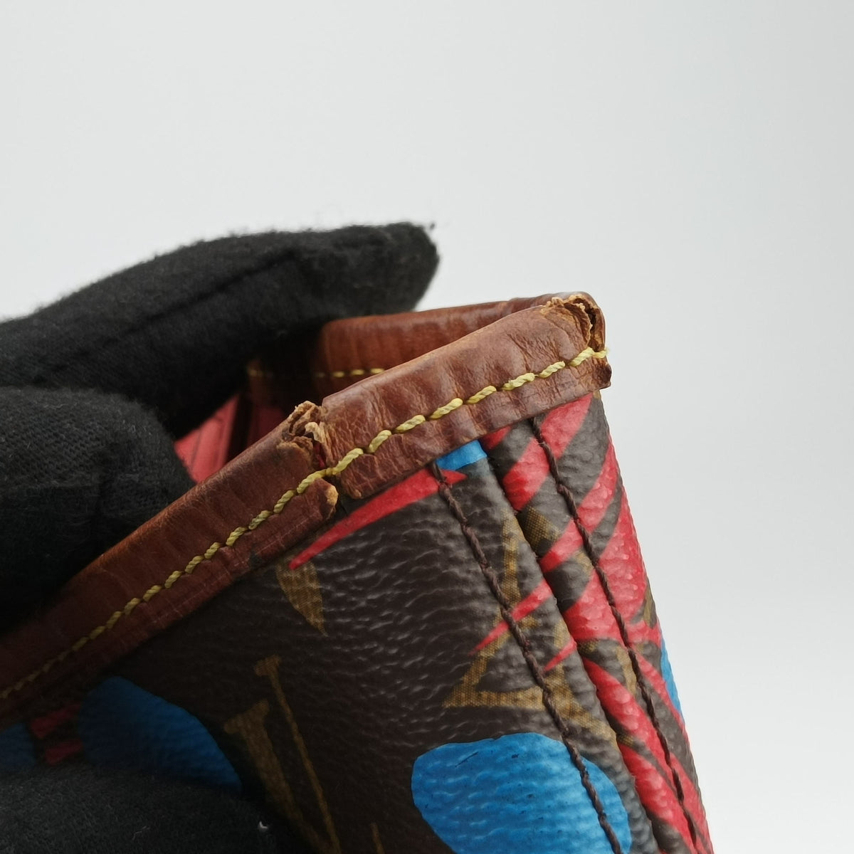 Secondhand Louis Vuitton Neverfull MM Brown x Poppy Denim Monogram Jungle Dot M41978 shoulderbag | stylenewstar