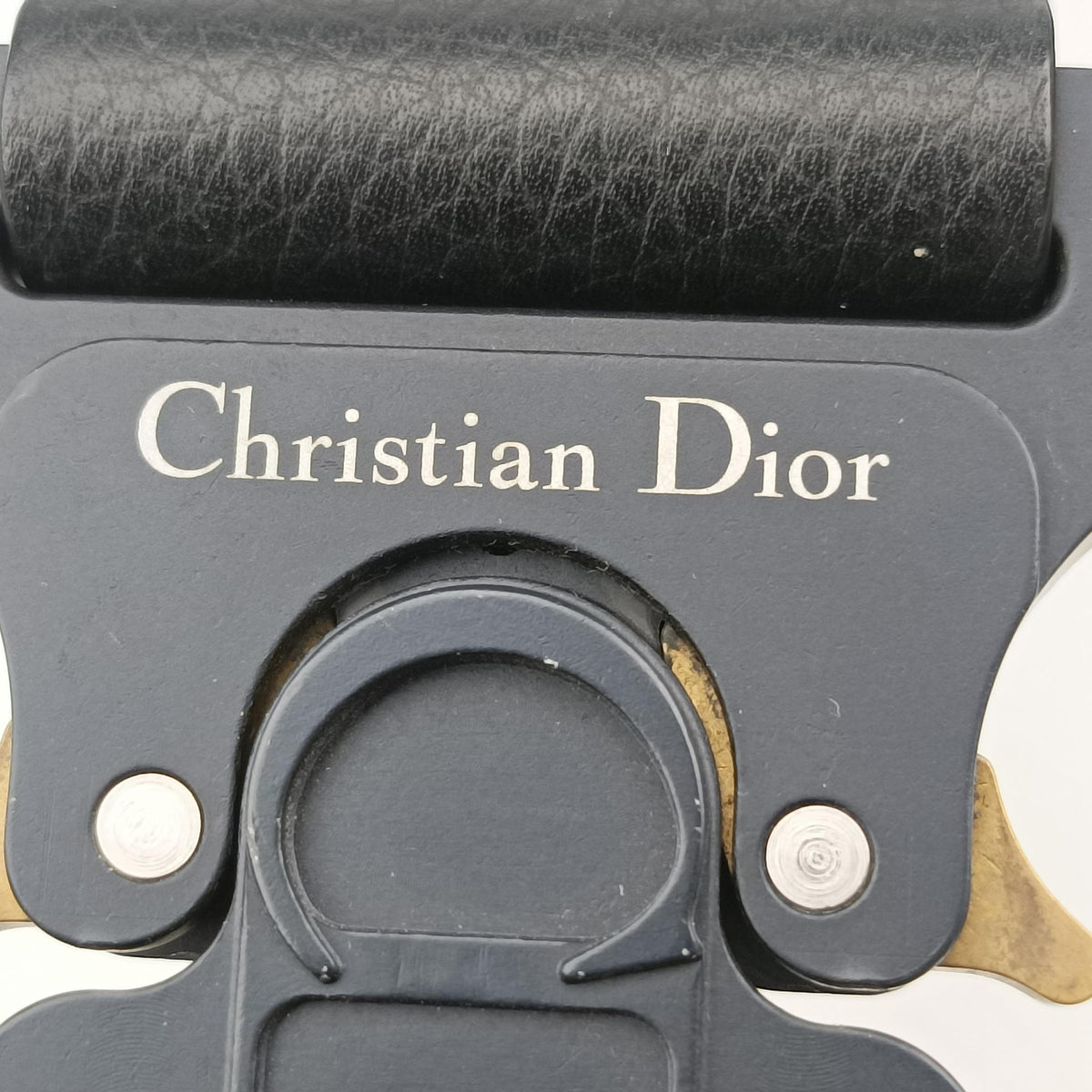 Pre-owned Christian Dior saddle Navy Jacquard×Leather  crossbodybag | stylenewstar