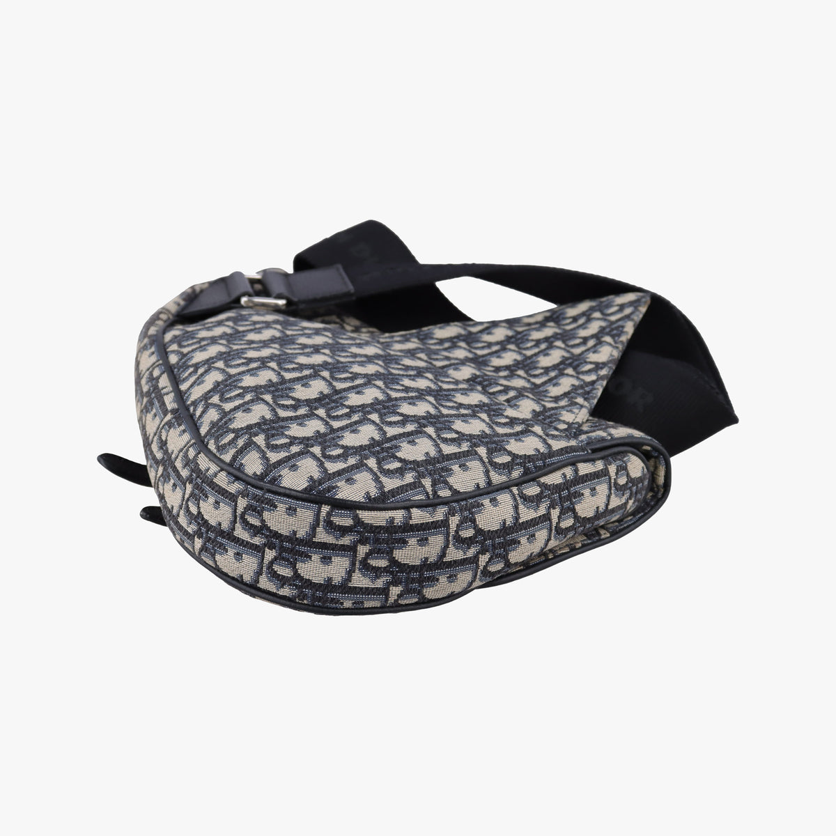 Pre-owned Christian Dior saddle Navy Jacquard×Leather  crossbodybag | stylenewstar