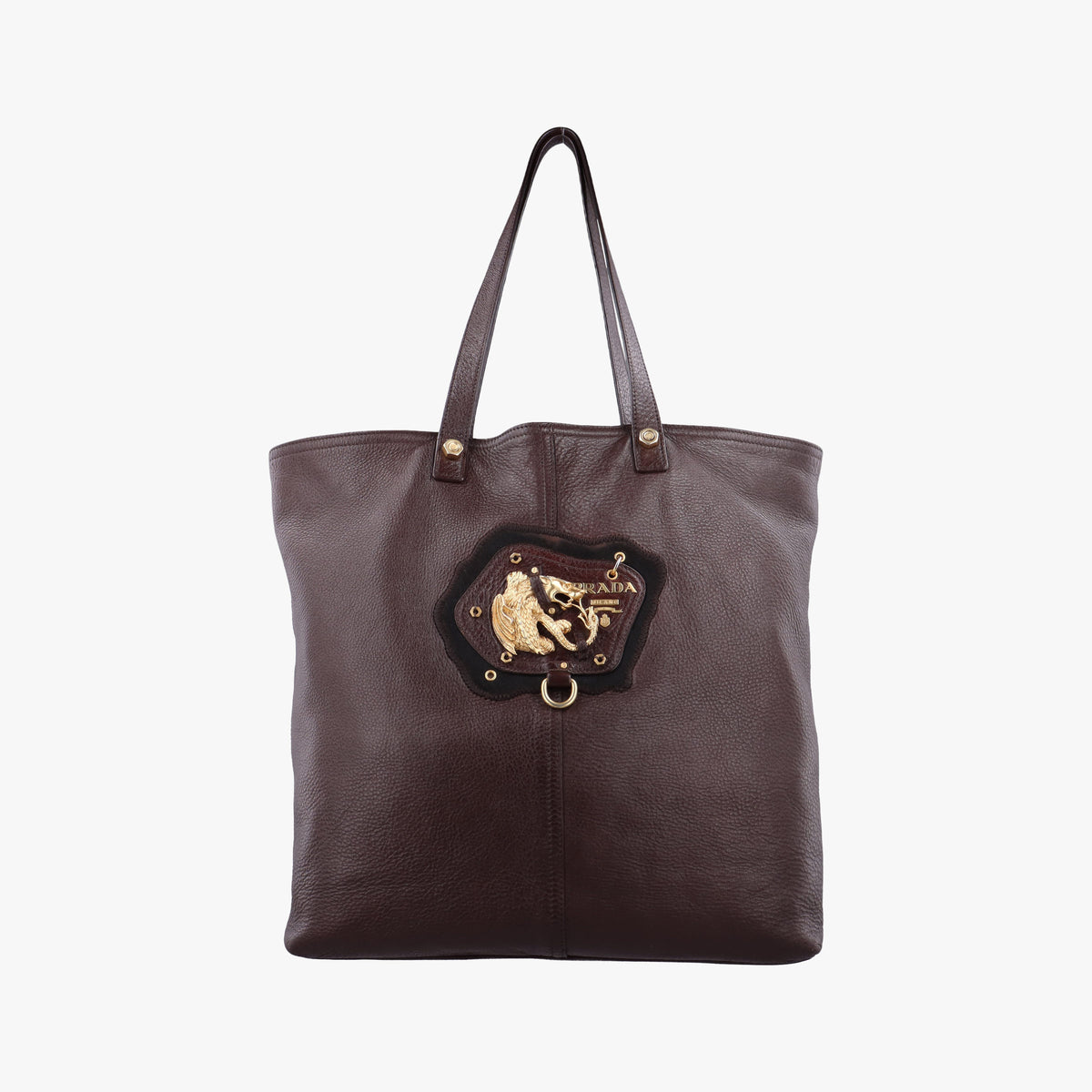 Pre-owned Prada Signature Tote Brown Leather  handbag | stylenewstar