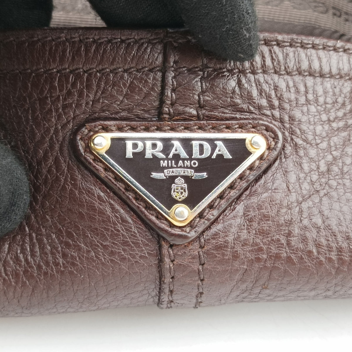 Pre-owned Prada Signature Tote Brown Leather  handbag | stylenewstar