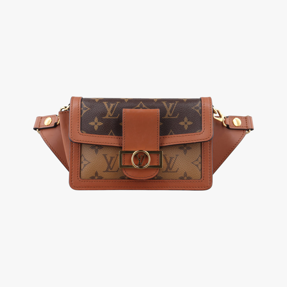 Pre-owned Louis Vuitton DAUPHINE brown monogram reverse M44586 bum bag/waist bag | stylenewstar