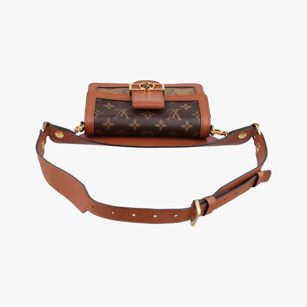 Pre-owned Louis Vuitton DAUPHINE brown monogram reverse M44586 bum bag/waist bag | stylenewstar