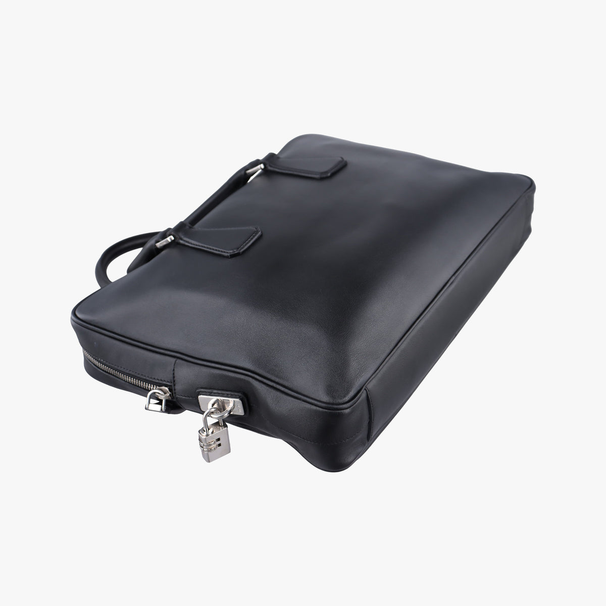 Pre-owned Prada business bag briefcase Black Leather 2VE363 handbag | stylenewstar