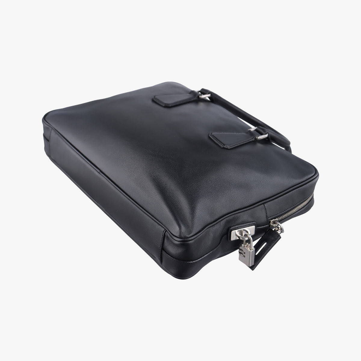 Pre-owned Prada business bag briefcase Black Leather 2VE363 handbag | stylenewstar