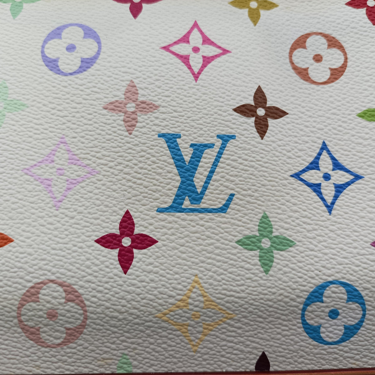 Vintage Louis Vuitton Alma PM white Monogram Multicolor M40443 handbag | stylenewstar