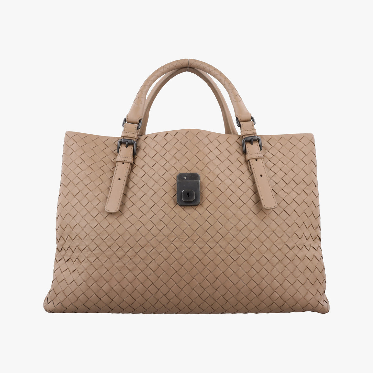 Pre-owned Bottega Veneta Roma Intrecciato Camel lambskin  shoulderbag | stylenewstar