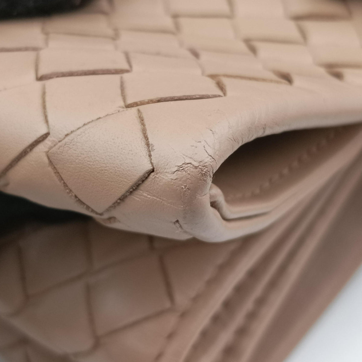 Pre-owned Bottega Veneta Roma Intrecciato Camel lambskin  shoulderbag | stylenewstar