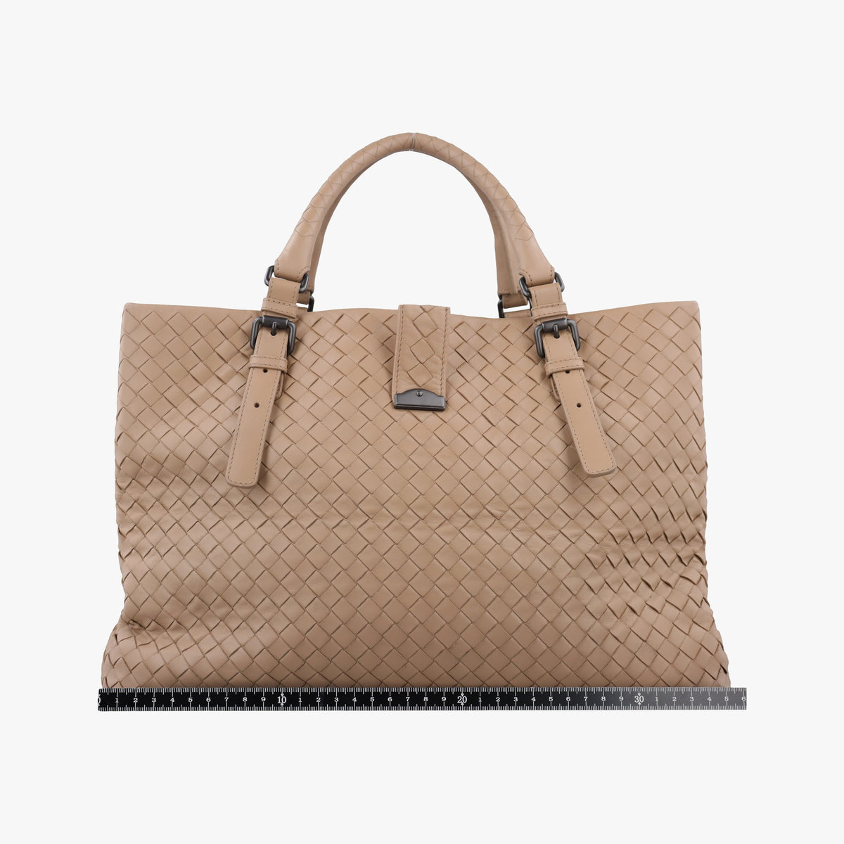 Pre-owned Bottega Veneta Roma Intrecciato Camel lambskin  shoulderbag | stylenewstar