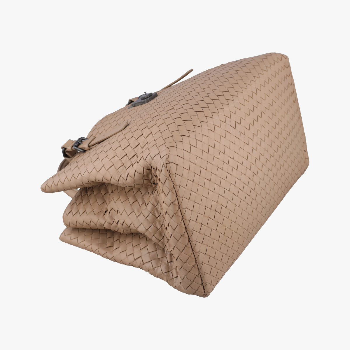 Pre-owned Bottega Veneta Roma Intrecciato Camel lambskin  shoulderbag | stylenewstar
